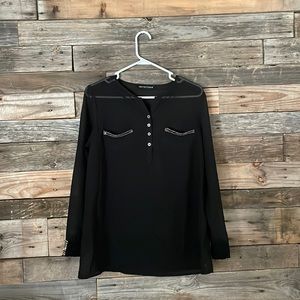 Black see through blouse